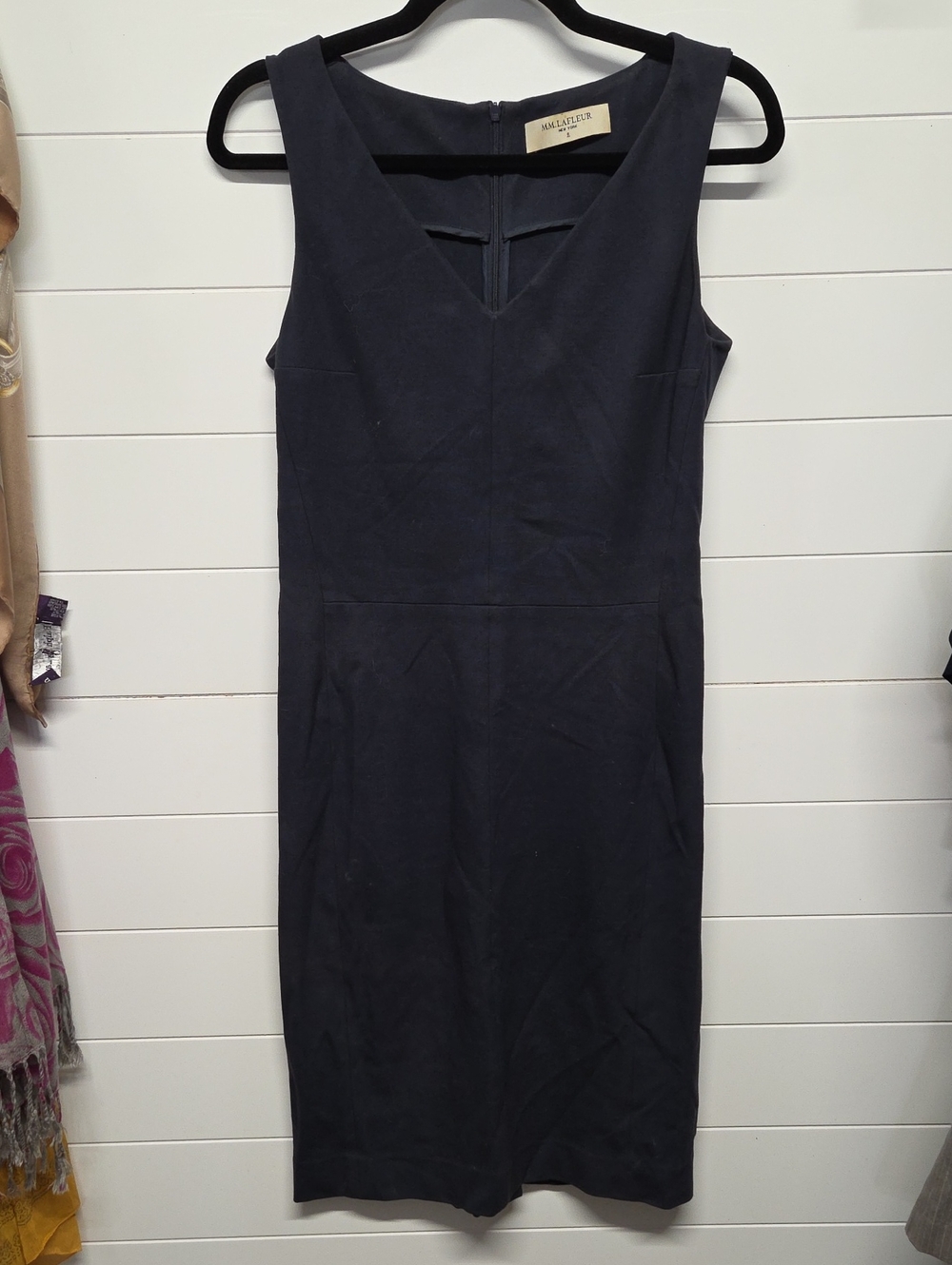 MM Lafleur Navy Sleeveless Sheath Dress Womens Size 6